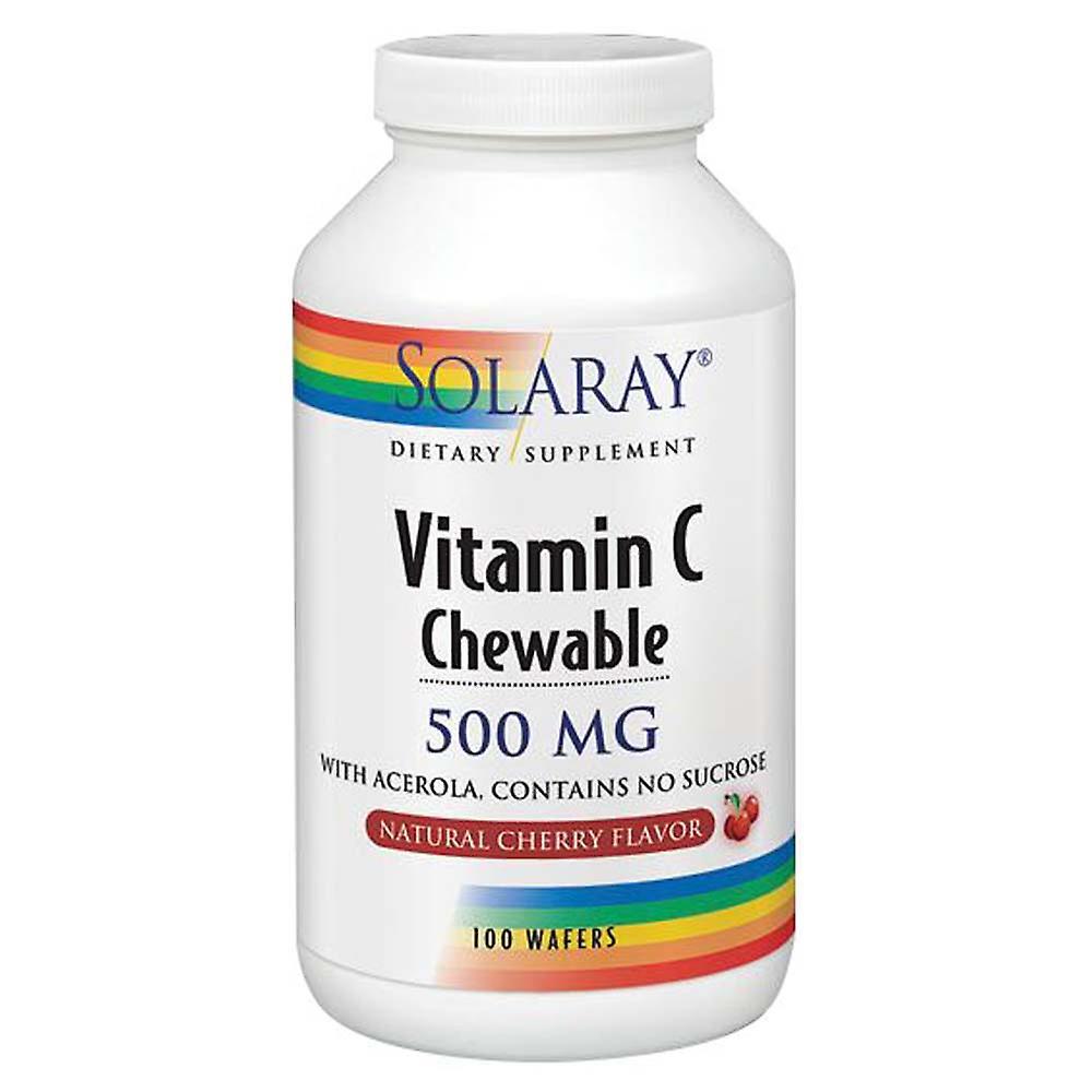 Solaray Vitamin C Chewable, 500 mg, Cherry 100 Wafers (Pack of 1)