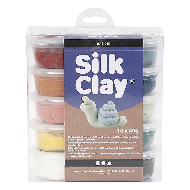 Creotime Silk Clay® modeling set - 10 X 40 g Multicolored 17,5 x 19 x 9 cm