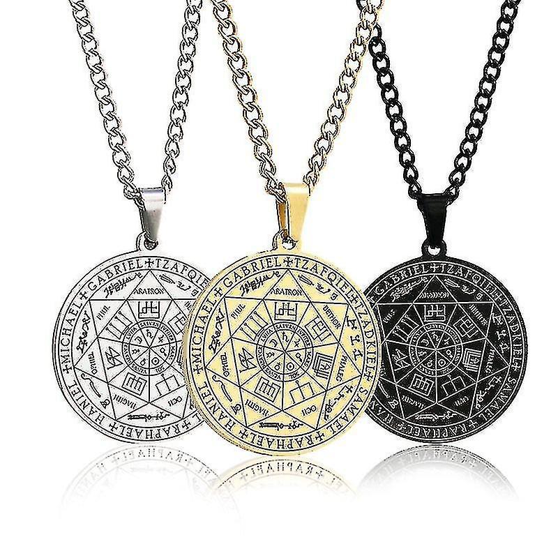 JDSM 7 Archangels Pendant Seal Of Solomon Tetragrammaton Men Angels Sigil Necklace Seals Of Seven Archangels Talisman Sliver