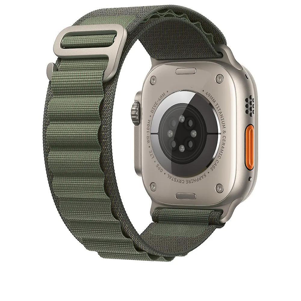 Jielin Nylon Alpine Loop Watch Band Strap For Apple Watch Ultra 9/8/7/6/SE/5 44/45/49mm GREEN 42-49mm