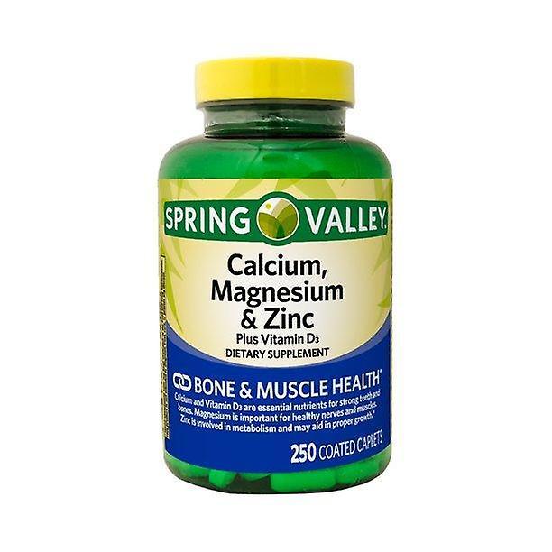 Spring Valley Calcium, Magnesium & Zinc Plus Vitamin D3 Coated Caplets, 250 Count