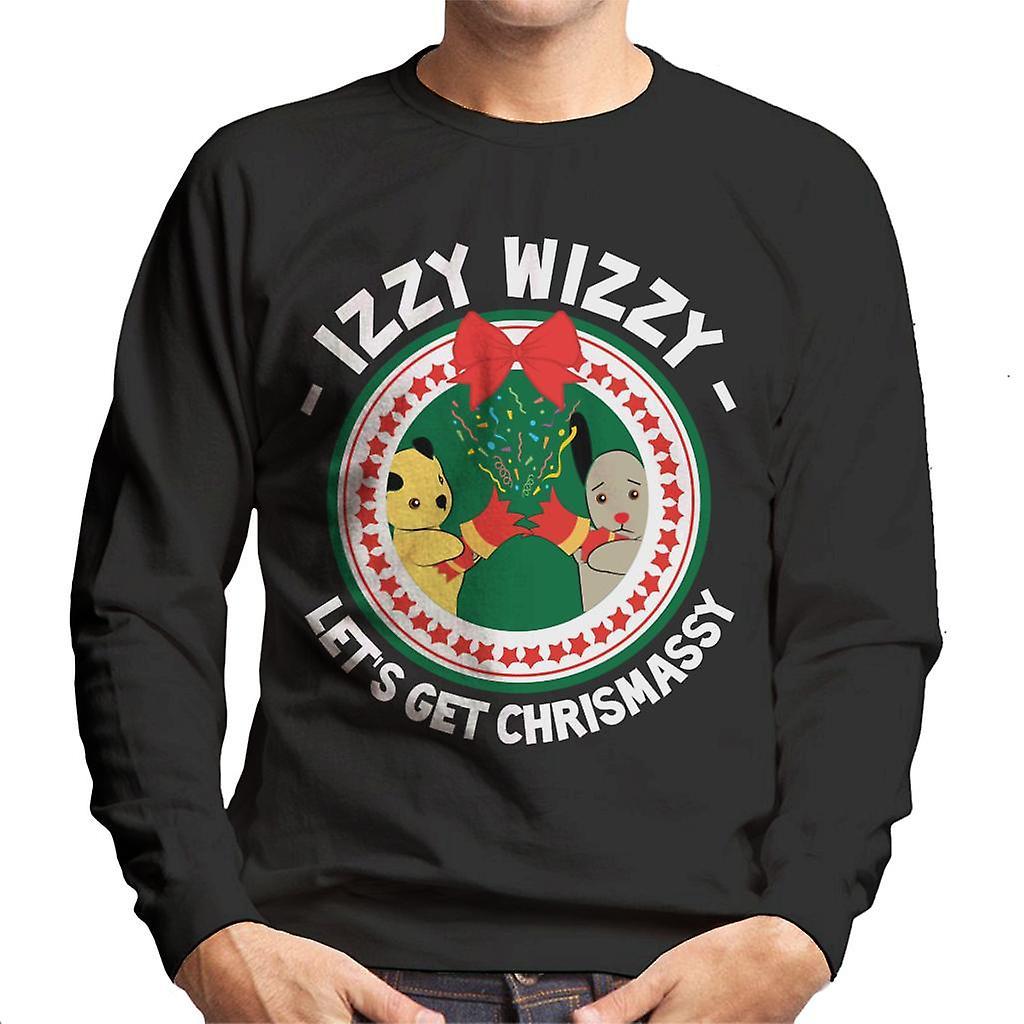 Sooty Christmas Izzy Wizzy Lets Get Chrismassy Men's Sweatshirt Black Large