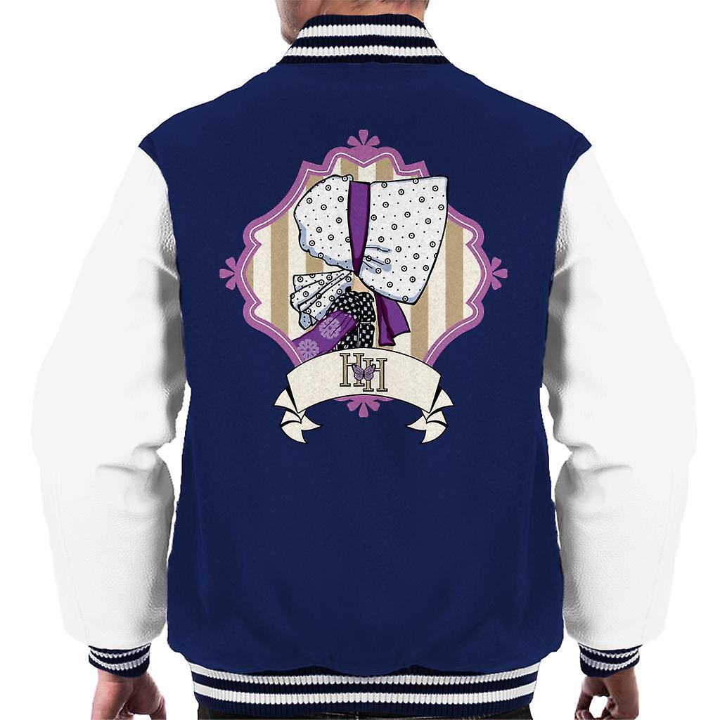 Holly Hobbie Bonnet Side Profile Men's Varsity Jacket Navy/White XX-Large