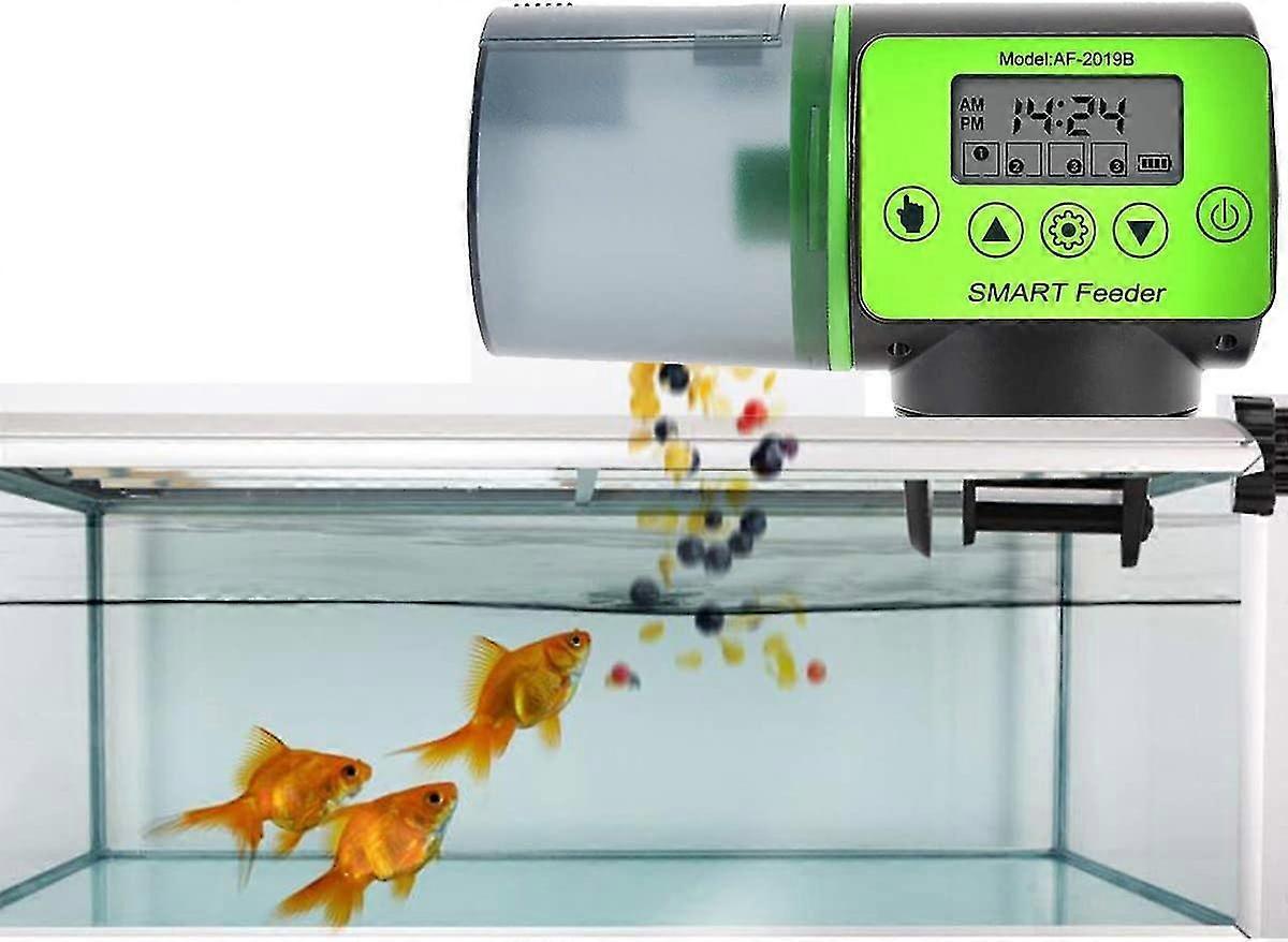 Asiv Automatic Fish Food Dispenser With Timer And Lcd For Aquarium