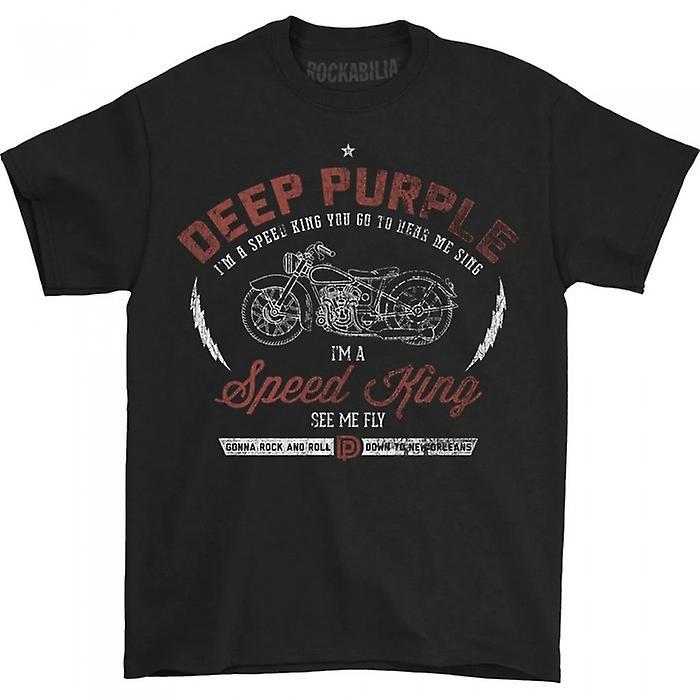 Deep Purple Unisex Adult Speed King Cotton T-Shirt Black XXL