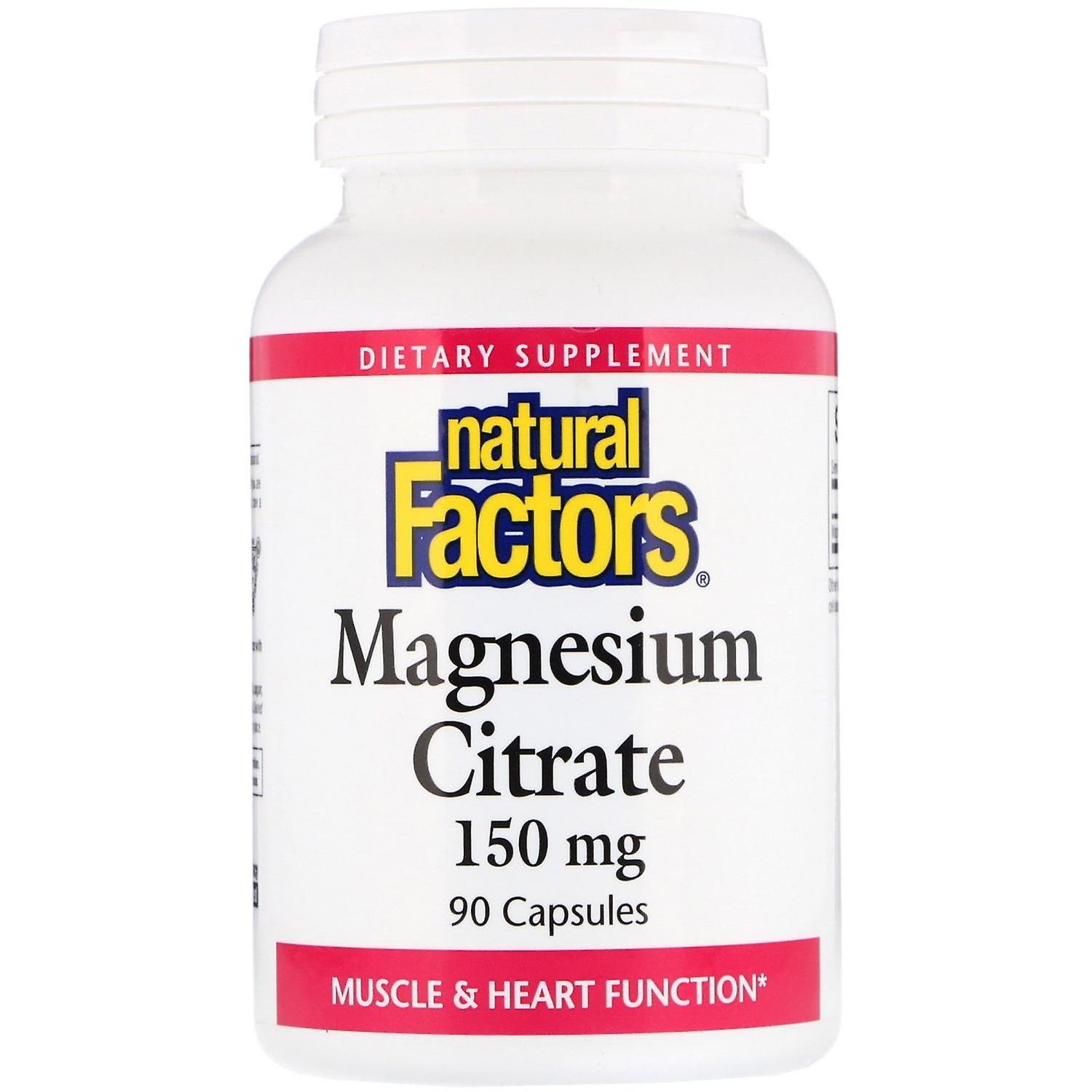 Natural Factors, Magnesium Citrate, 150 mg, 90 Capsules