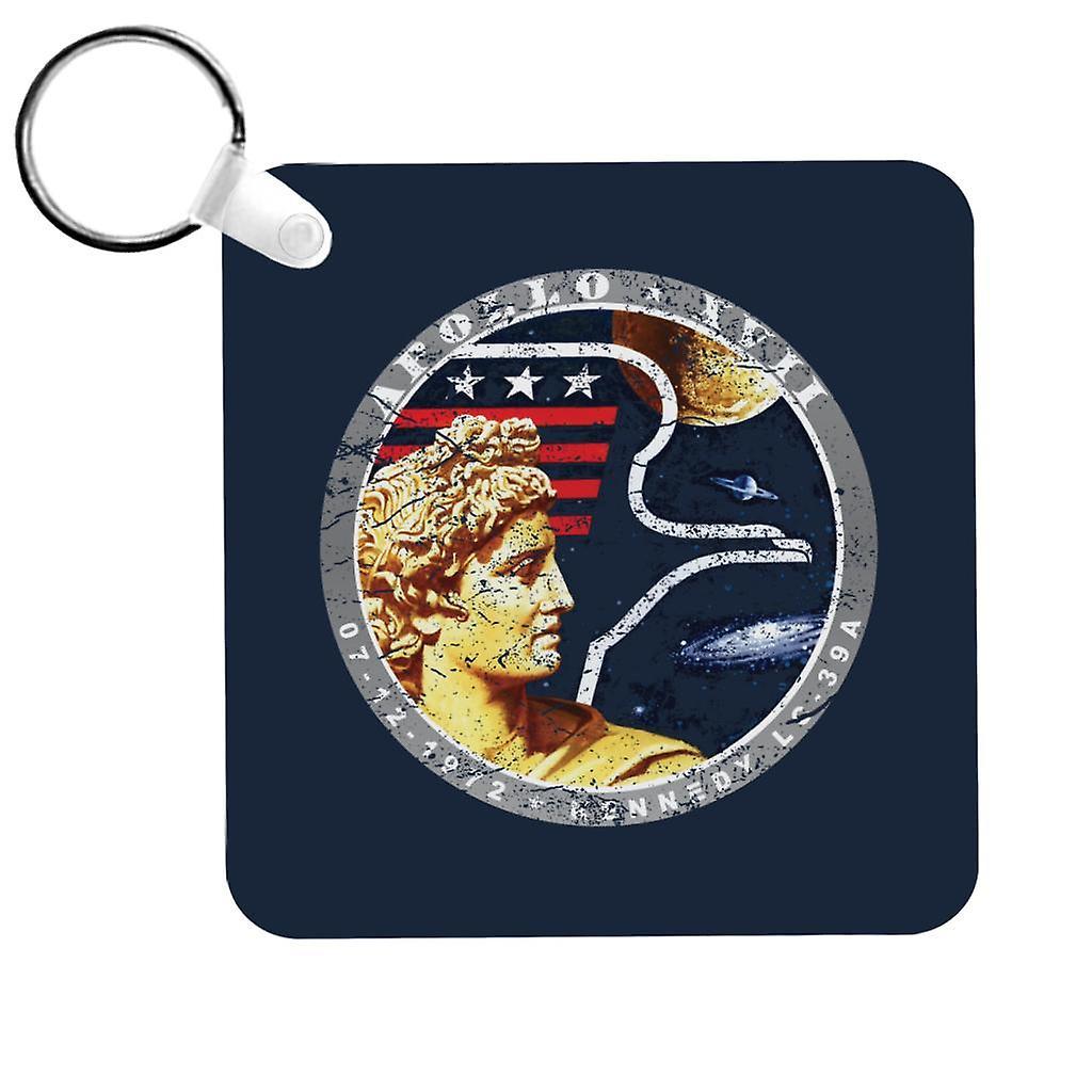 NASA Apollo 17 Mission Badge Distressed Keyring Navy Blue 5cm x 5cm