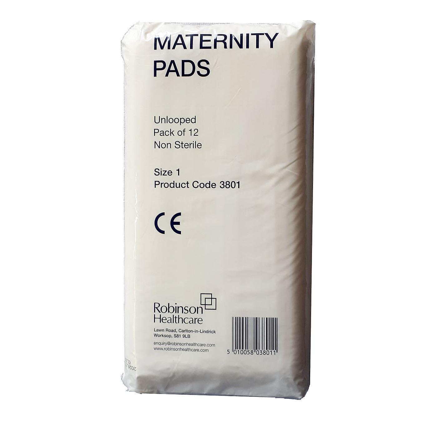 Robinson Healthcare Pack of 12 Maternity Pads Robinson Health Care white 1 (1cm thick)