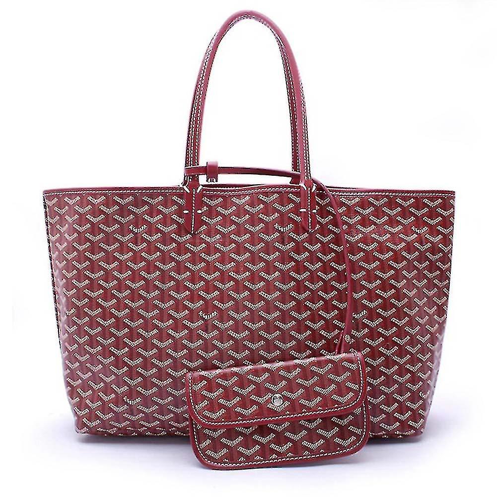 Windo Women"s Pu Leather Tote Bag Portable Large Capacity Shoulder Bag Waterproof Beach Pocket Maroon