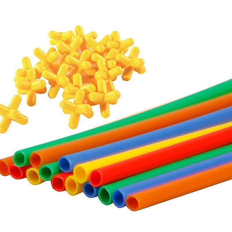 Slowmoose Diy Interlocking Plastic Straws And Connectors Set