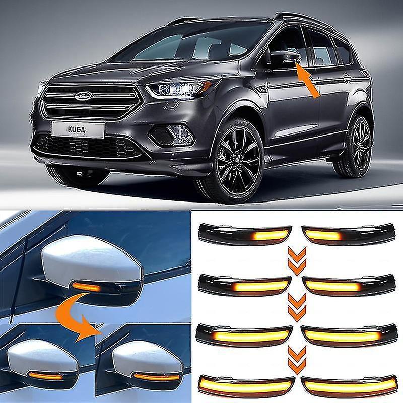 unbrand For Ford Escape Kuga Ii Ecosport 2013 - 2019 Dynamic Led Side Rearview Mirror Turn Signal Light Indi