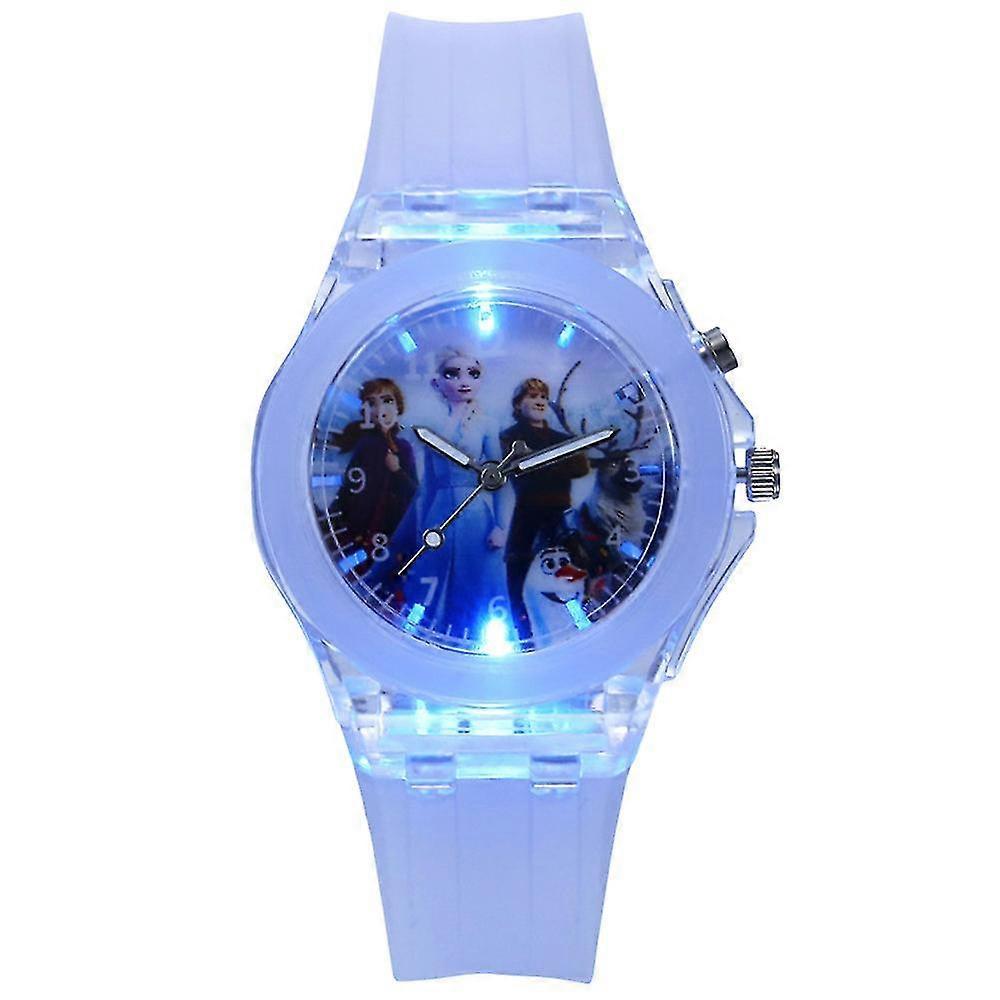 Tinor Kids Frozen Princess Elsa Silicone Night Luminous Watch Bracelet