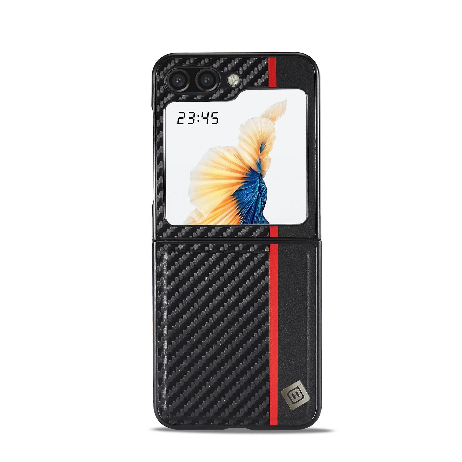 Lc Imeeke Carbon Fiber Case For Samsung Galaxy Z Fold5 / Z Flip5 Black Galaxy Z Flip5