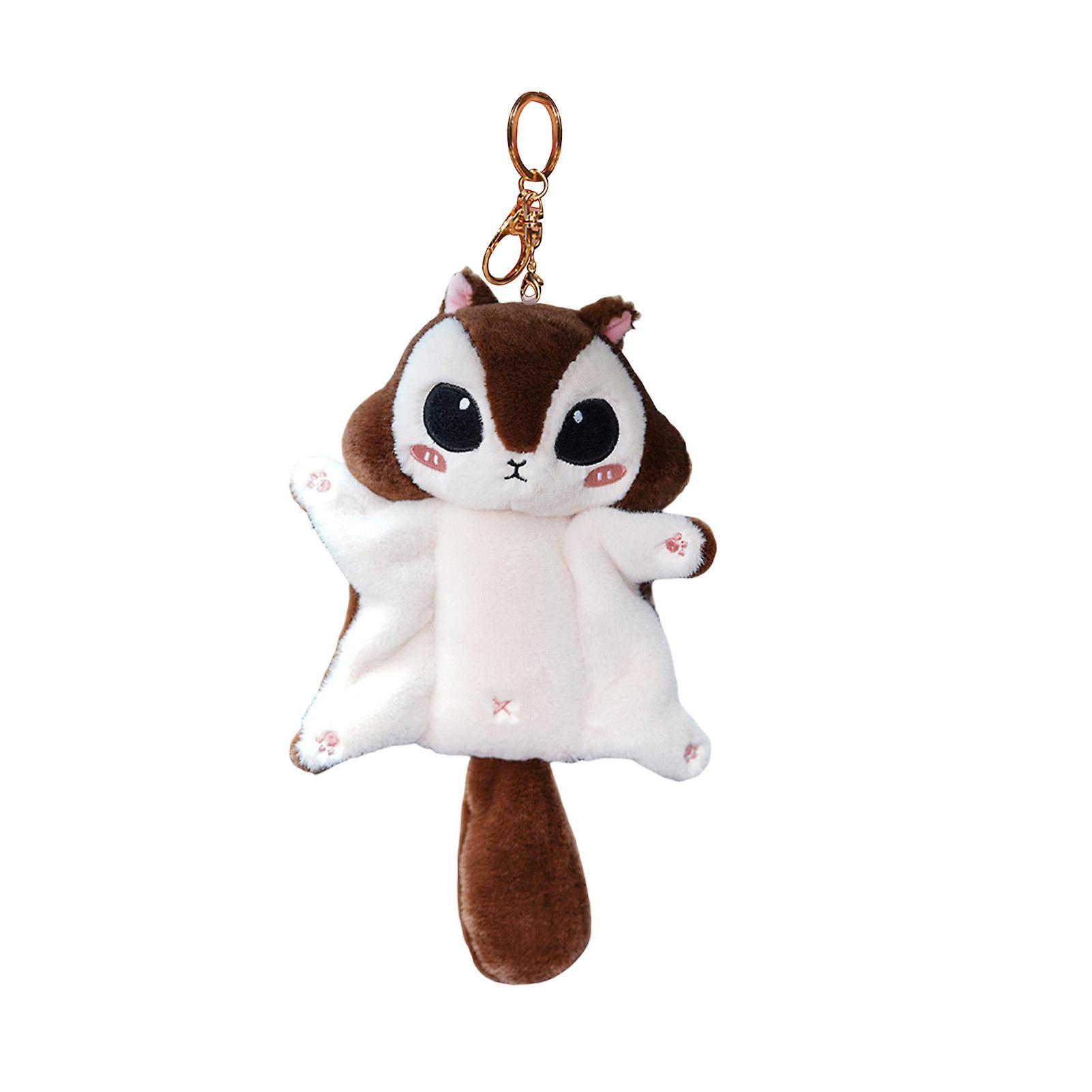 Remorui Sugar Glider Plush Toy Suction Cup/Buckle Doll Plushie Ornament Animal Toy Rat Doll Keychain Pendant Car Decoration Dark Brown A