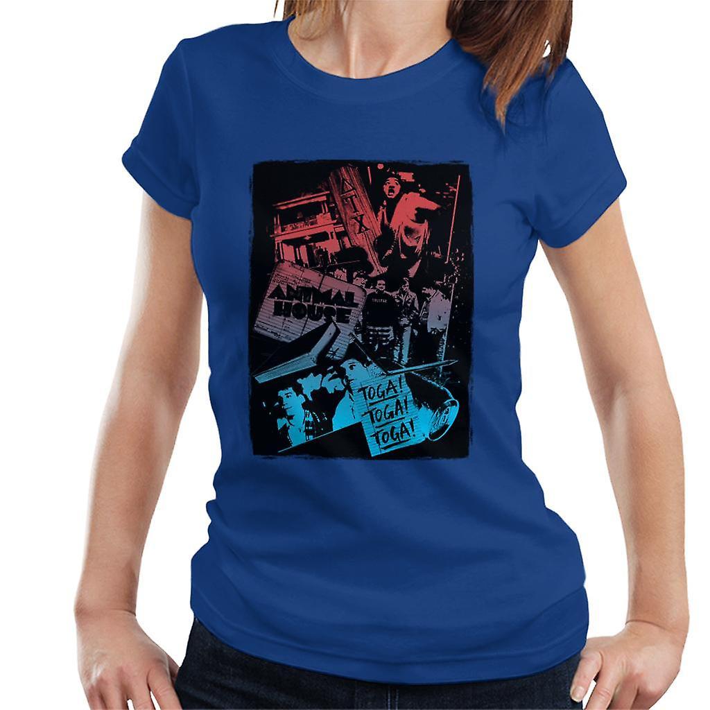 Animal House Montage Women's T-Shirt Royal Blue Large