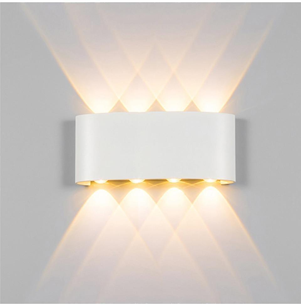 Slowmoose Led Up-down Modern Wall Lamp For Home/stairs/bedroom White Body 8W Waterproof