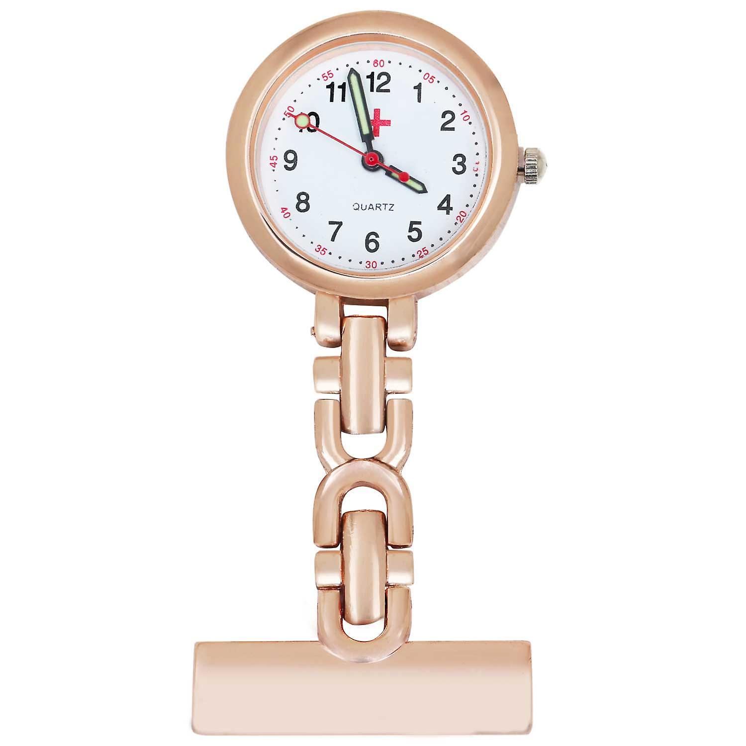 TRIXES Fob Watch Nurses Fob Watch Rose Gold Steel Quartz Movement Perfect for Medical Professionals