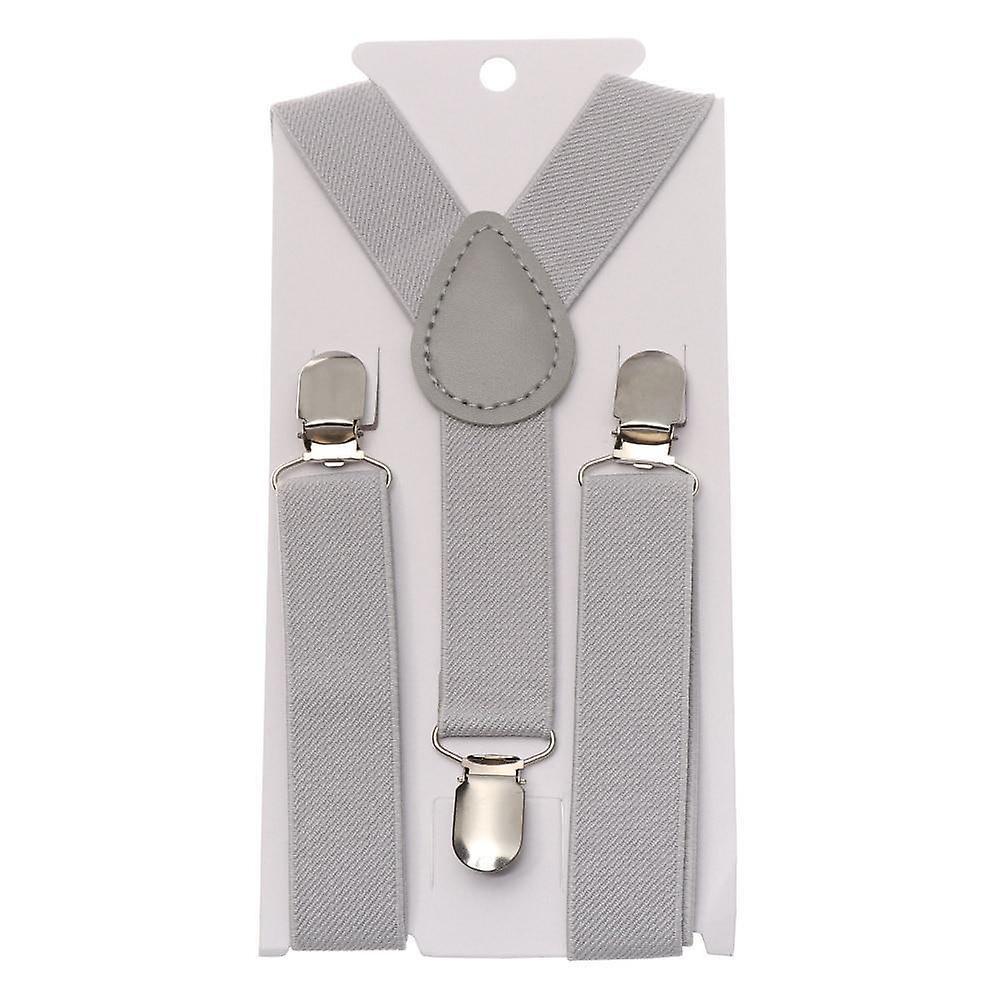 Slowmoose Adjustable Elastic Suspenders With Bow Tie For And style 2-light grey