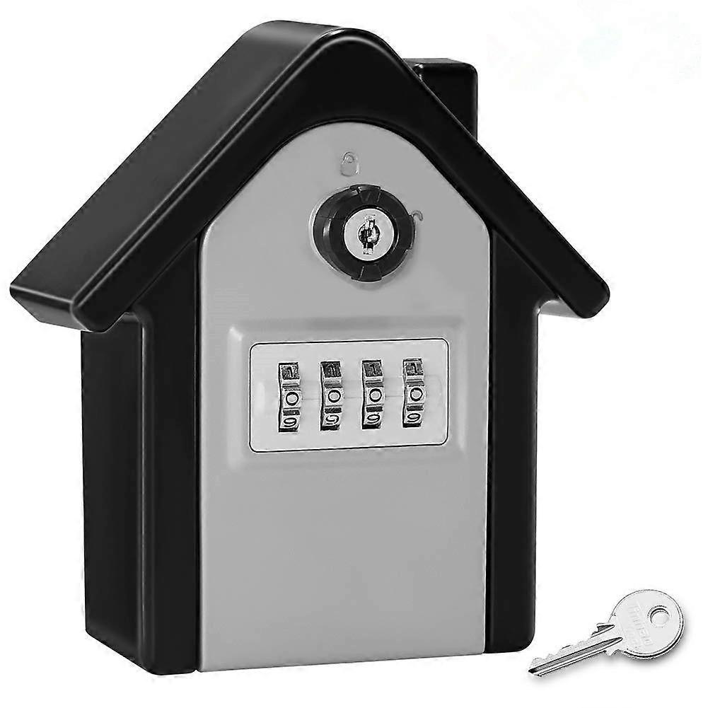 Augro Key Safe Wall Mounted Key Box with Digital Code & Emergency Keys, Large Key Safe Box XL Size Outdoor Key Safe(Silver)