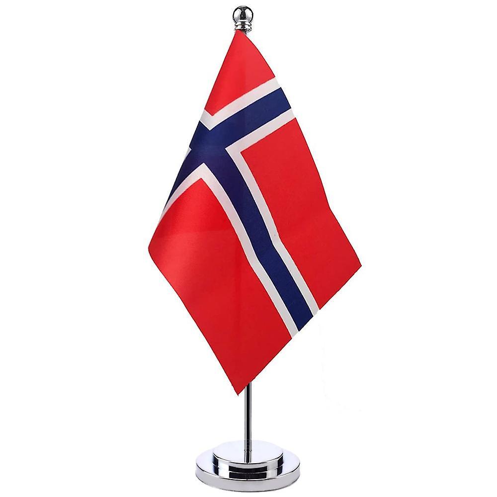 Scitoo 14x21cm Norway Desk Small Country Banner Meeting Room Boardroom Table Standing Pole The Norwegian National Flag