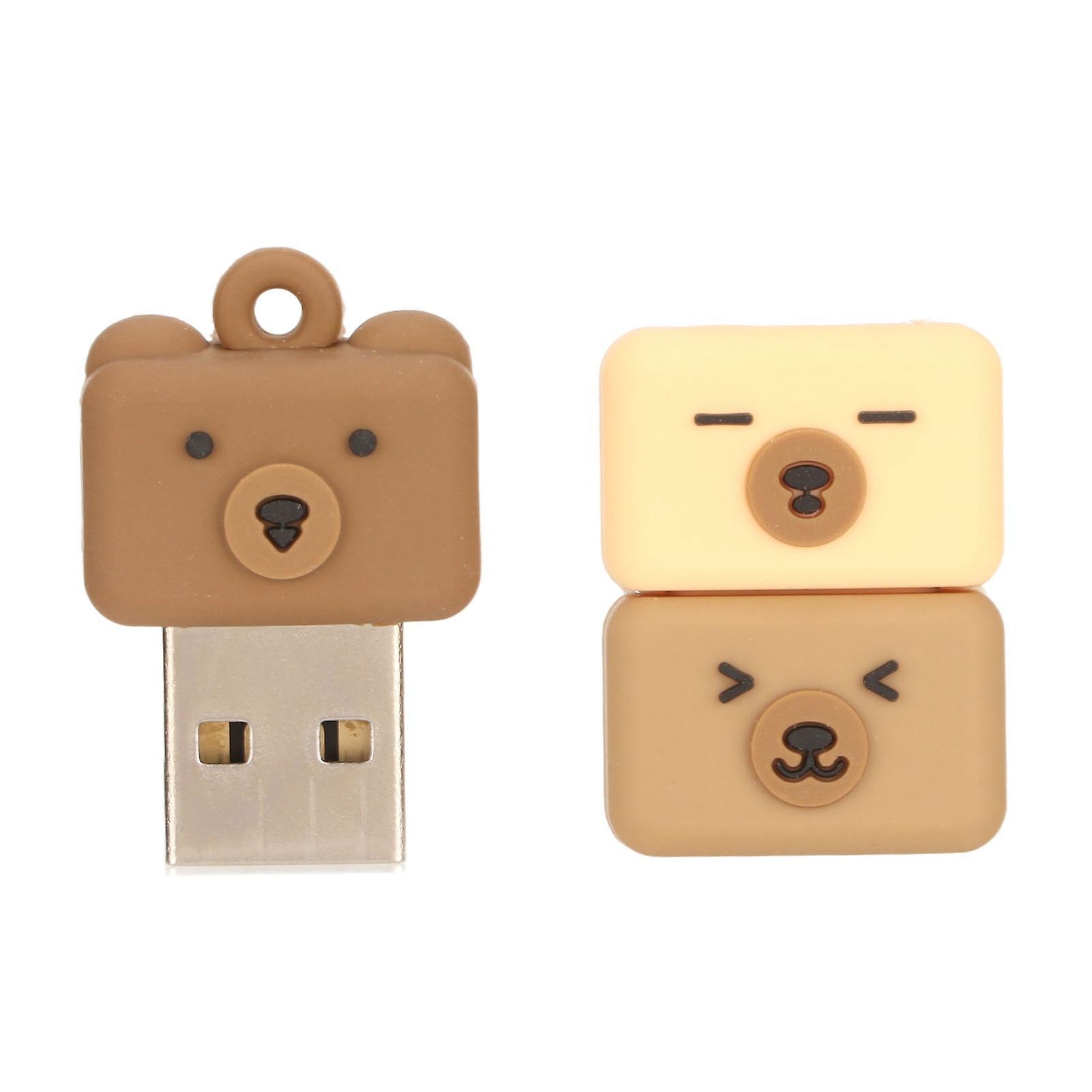 32G Cartoon Bear USB Flash Drive - Plug and Play, Shock Resistant, Hot