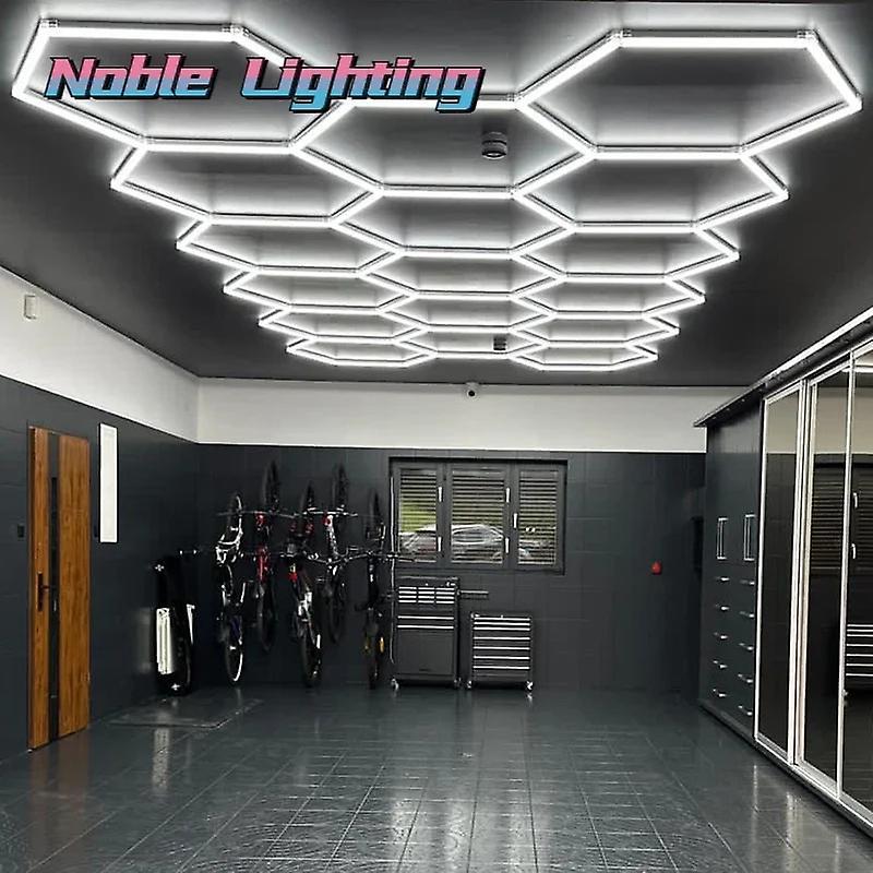 Jelivey 4000K 3000K customized Honeycomb LED Car Detailing Ceiling Light Customized Hexagon Light for Car Showroom 4S Workshop Dropship