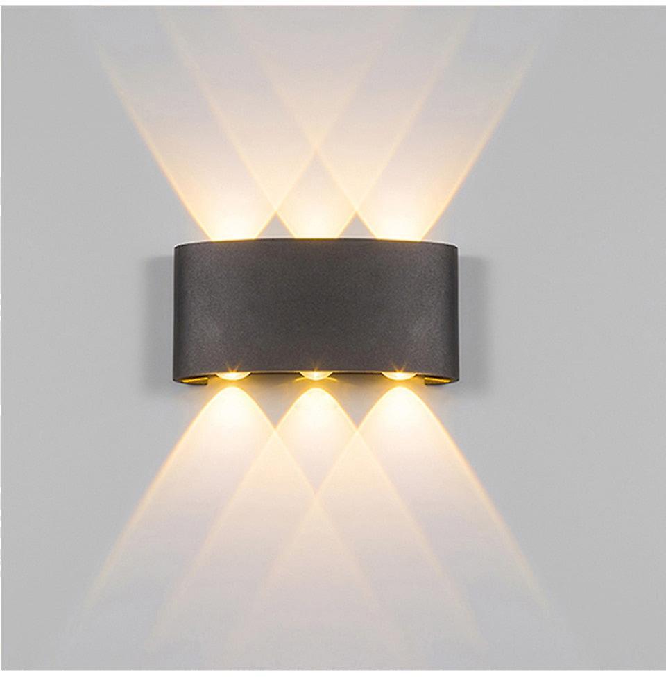 Slowmoose Led Up-down Modern Wall Lamp For Home/stairs/bedroom Black Body 4W Waterproof