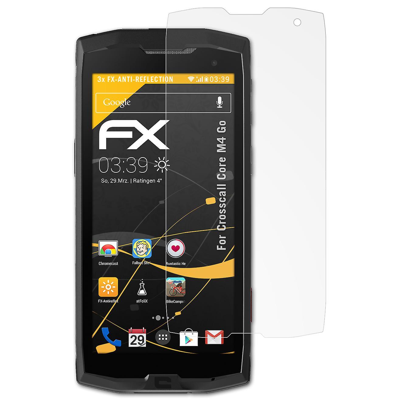 atFoliX 3x protective film compatible with Crosscall Core M4 Go armored film matt &shockproof 05 FX ANTIREFLEX