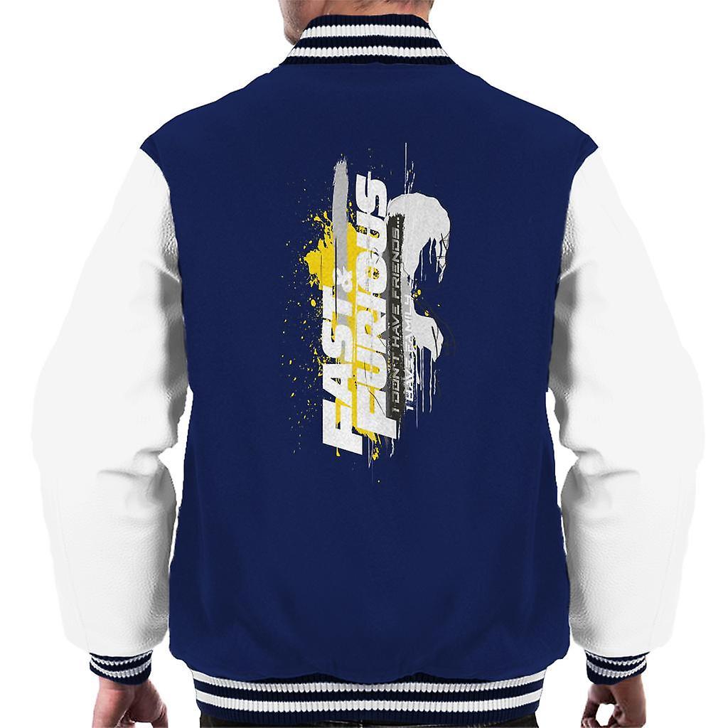 Fast & Furious Fast and Furious I Dont Have Friends I Have Family Men's Varsity Jacket Navy/White XX-Large