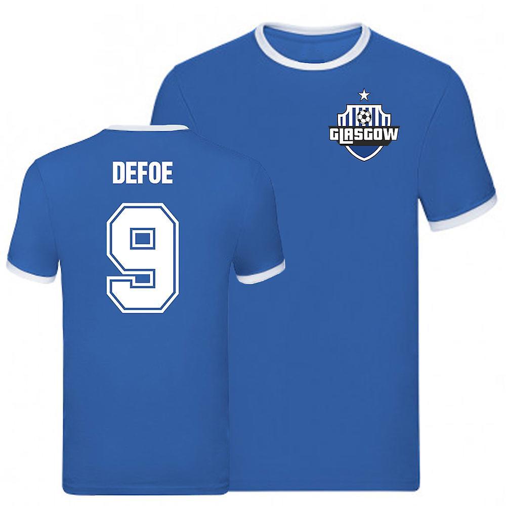 UKSoccerShop Jermain Defoe Rangers ringer Tee (Blue) Medium (38-40 inch)