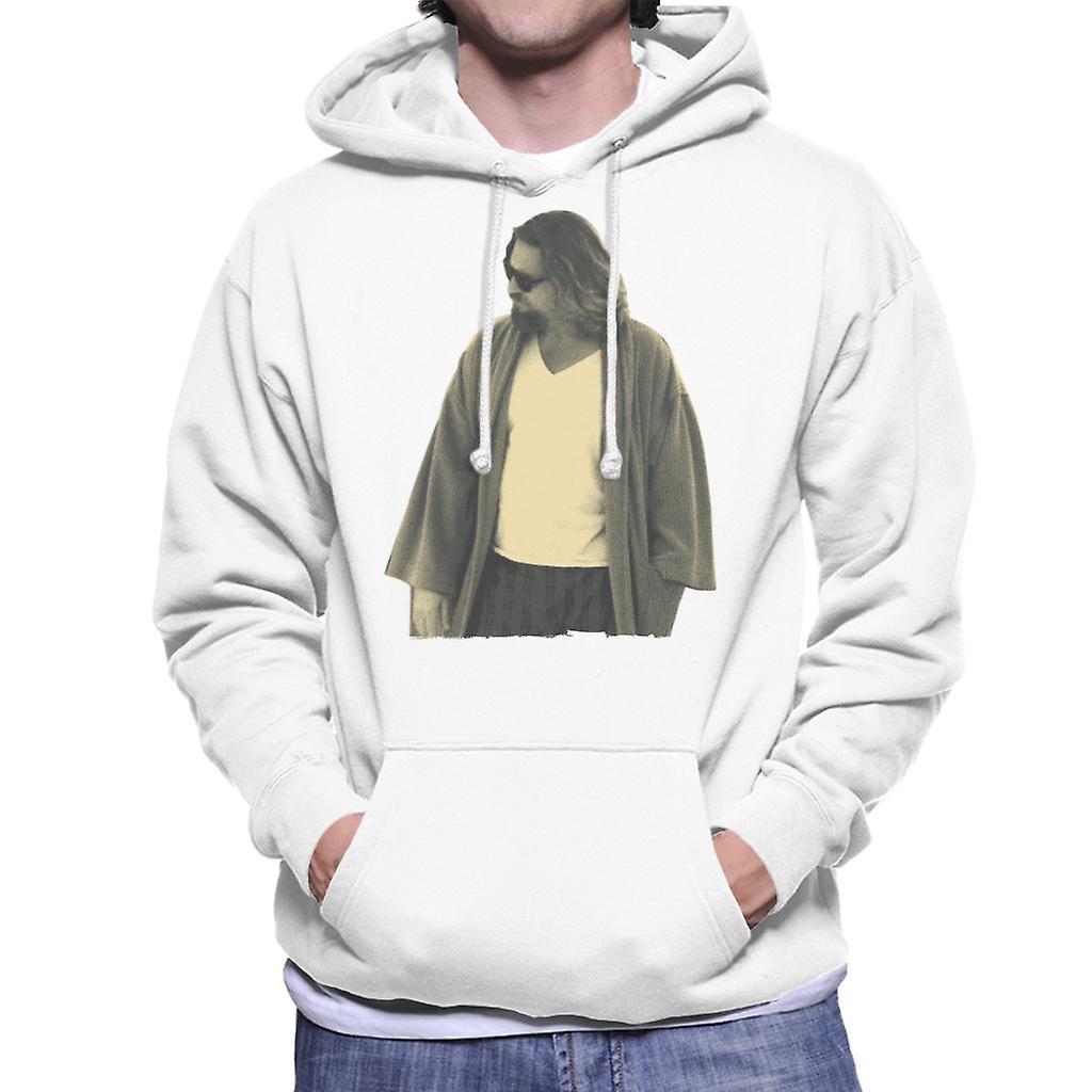 The Big Lebowski The Dude In Robe Men's Hooded Sweatshirt White Medium