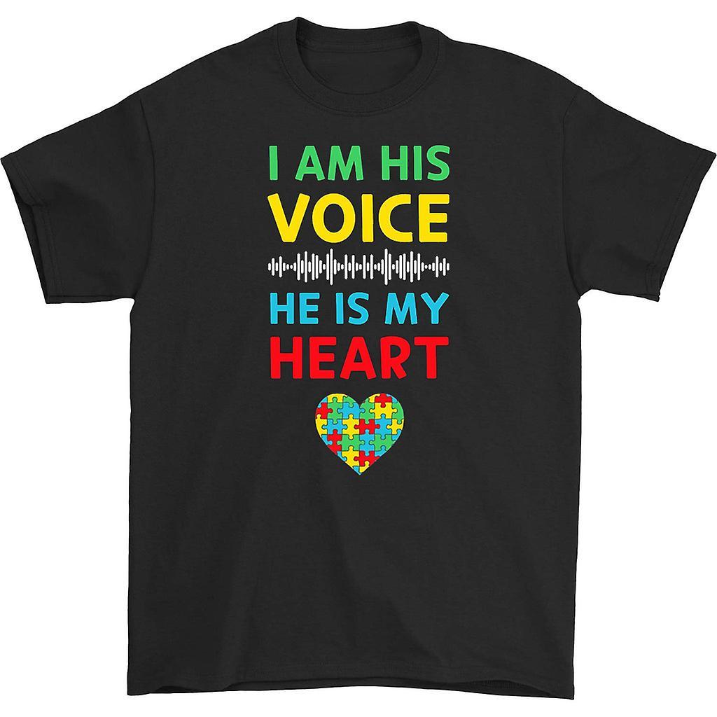 HISHARK I Am His Voice He is My Heart T-shirt Black M