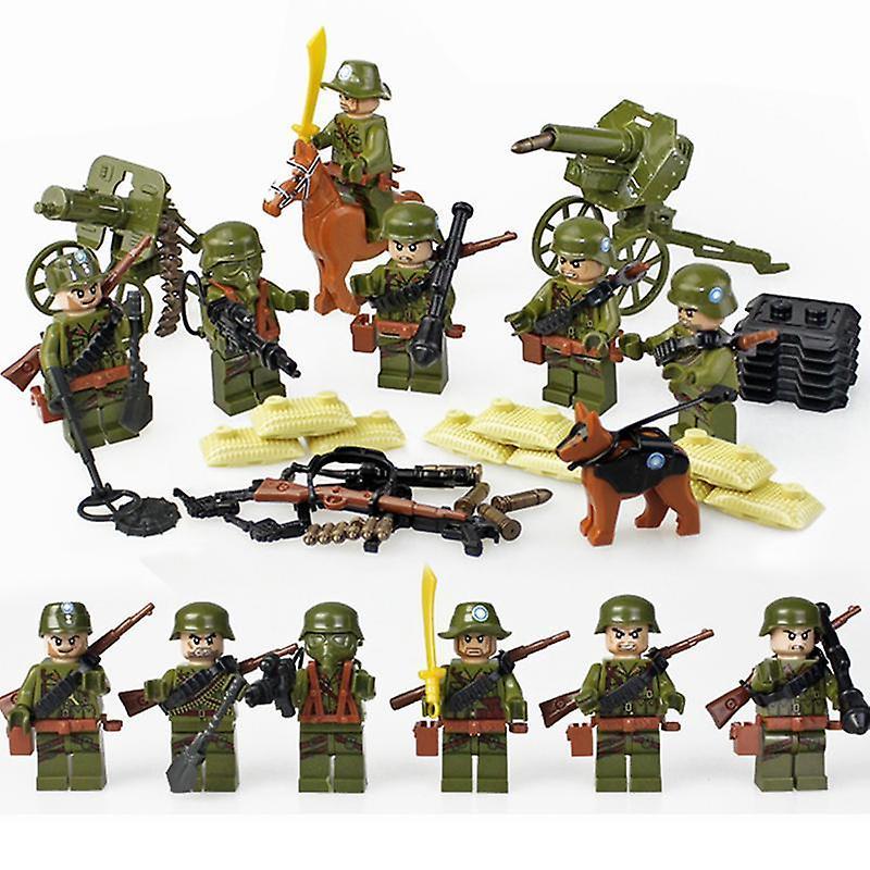 YM Studio WW2 Military Army Soldiers Military Weapons Figures Building Blocks Gifts