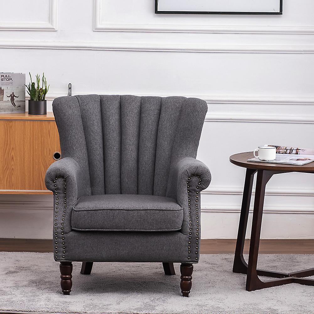 Living And Home Armchair Wingback Tub Chair Single Sofa , Grey