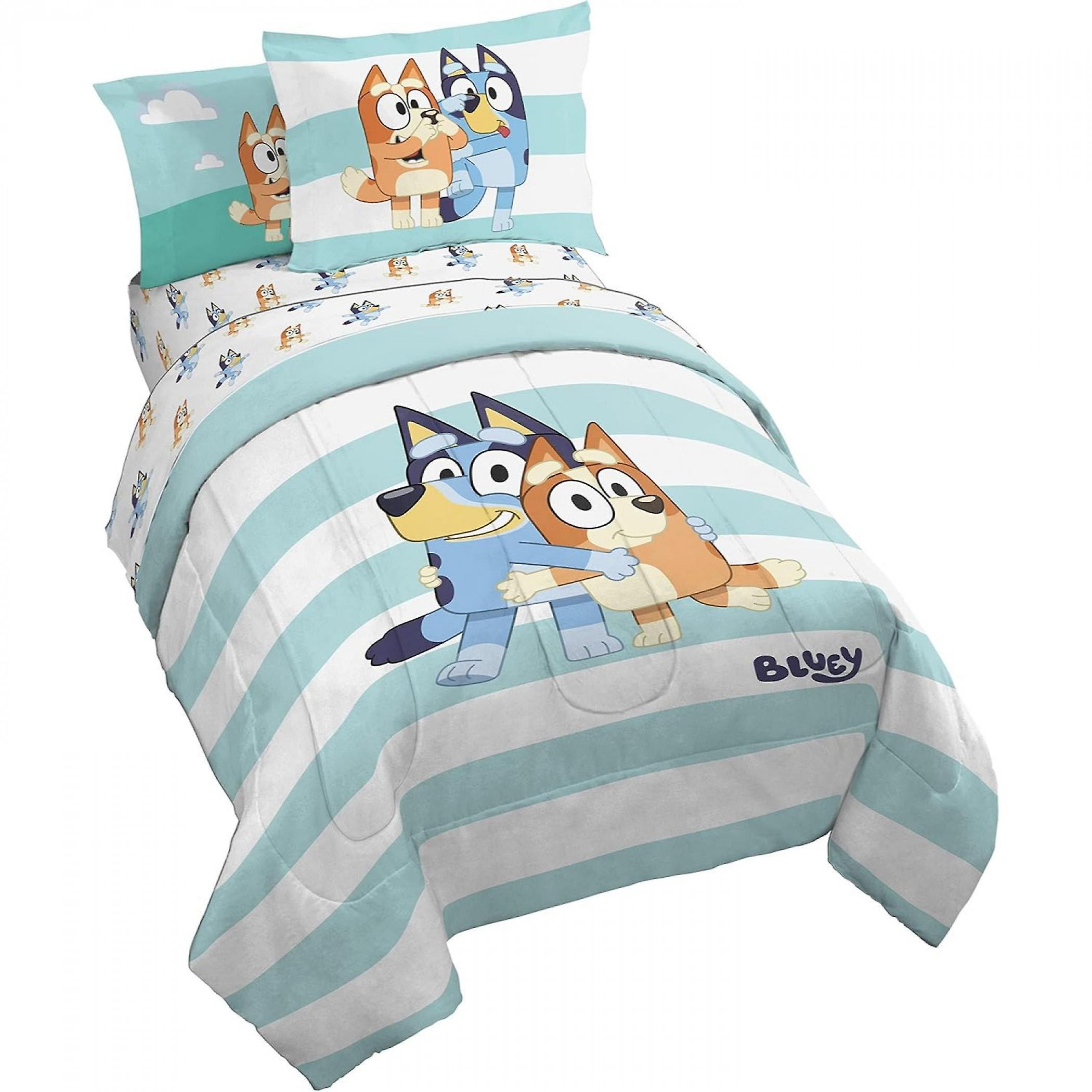 Cartoons Bluey and Bingo 5-Piece Twin Bed Set Blue