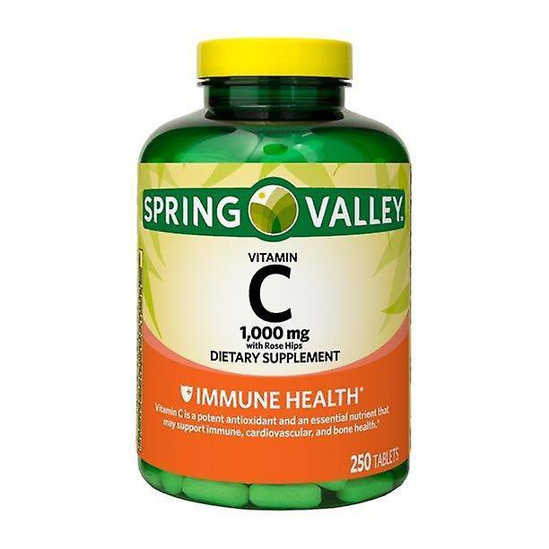 Spring Valley Vitamin C Tablets With Rose Hips, 1000 Mg, 250 Count