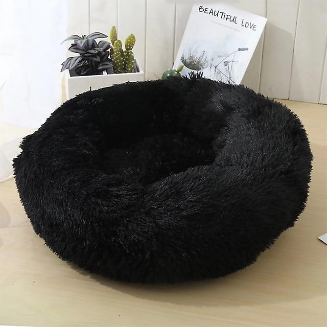 Slowmoose Super Soft Fluffy Comfortable Bed For Large Dog / Cat Black S-50cm