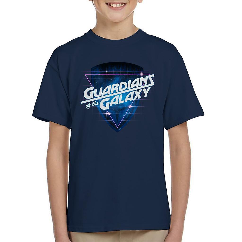 Marvel Guardians Of The Galaxy Retro Wave Logo Kid's T-Shirt Navy Blue X-Large (12-13 yrs)