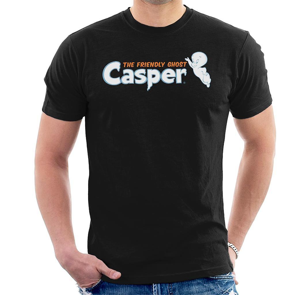 Casper The Friendly Ghost Flying Logo Men's T-Shirt Black Medium