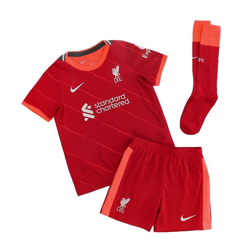 Nike Liverpool 2021-2022 Home Little Boys Mini Kit Red LB 6-7yrs (116-122cm)