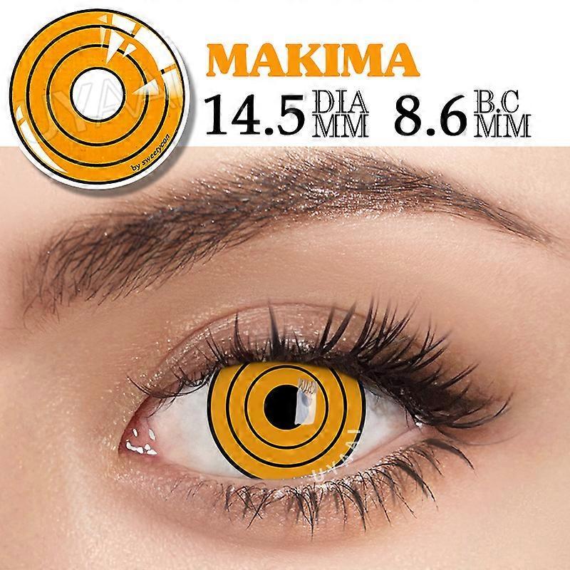 Redkid 1 Pair Cosplay Contact Lenses For Eyes Anime Chainsaw Man Lenses Halloween Makeup Eye Contact Makima 14.5mm Contact Lens