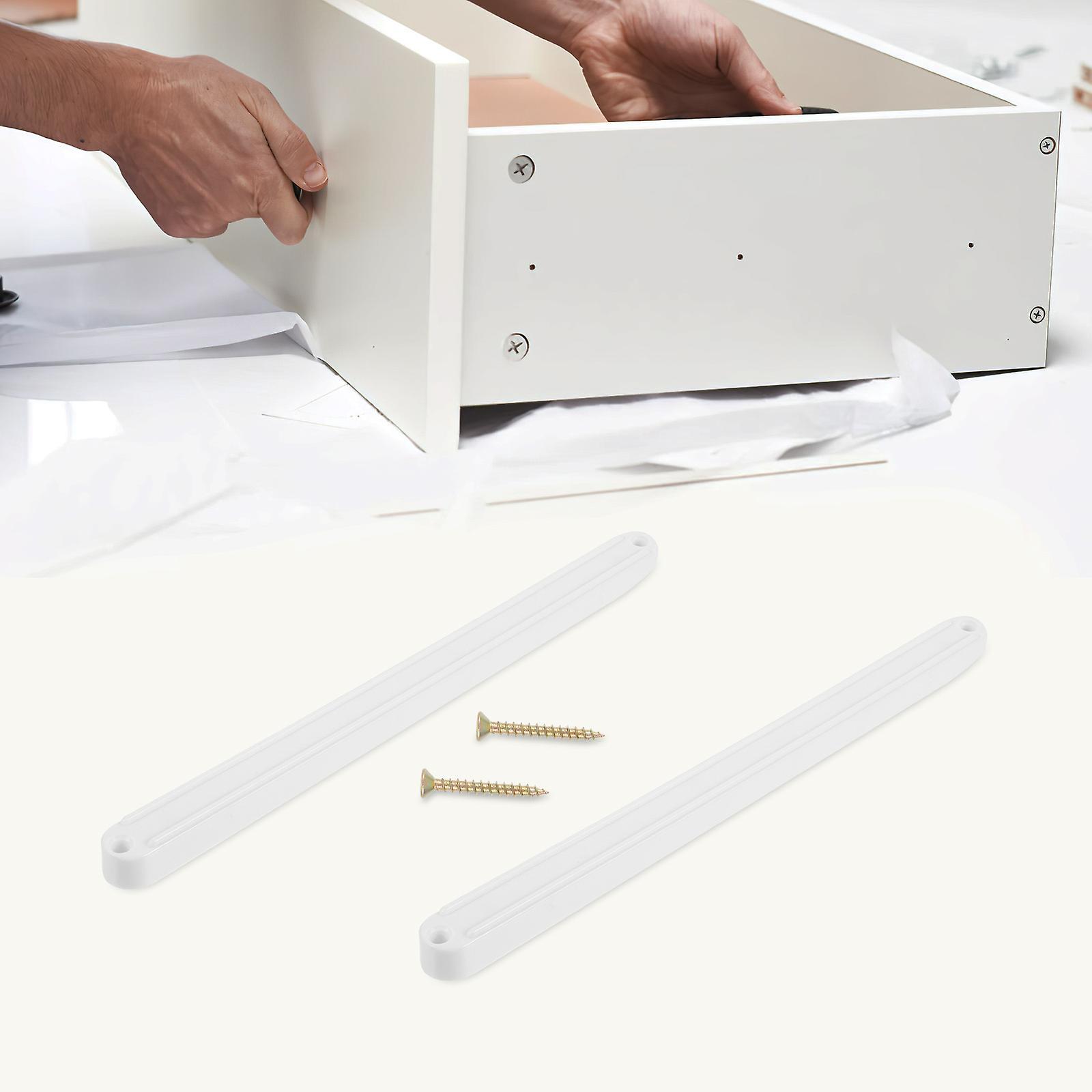 Tinksky 2pcs Drawer Slides Plastic Cabinet Drawer Slides Smooth Drawer Rails Kitchen Dresser Slides White 30.00X1.60X1.40CM