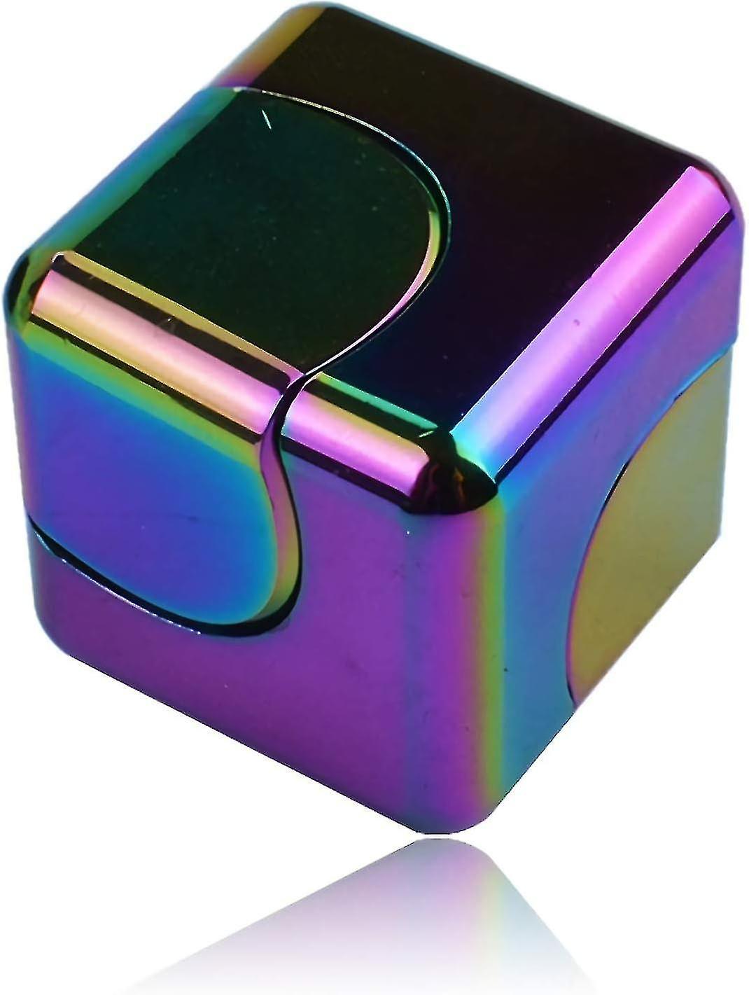 Sanne 2023 Rainbow Metal Spinner Cube - Anxiety Fidget Toy With Long Spin Time