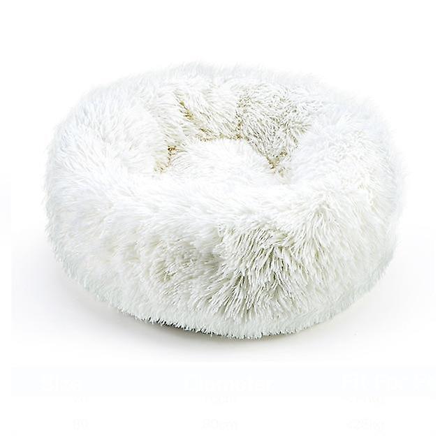 Slowmoose Soft Round Shape, Warm Sleeping Bed For Pets White 40cm