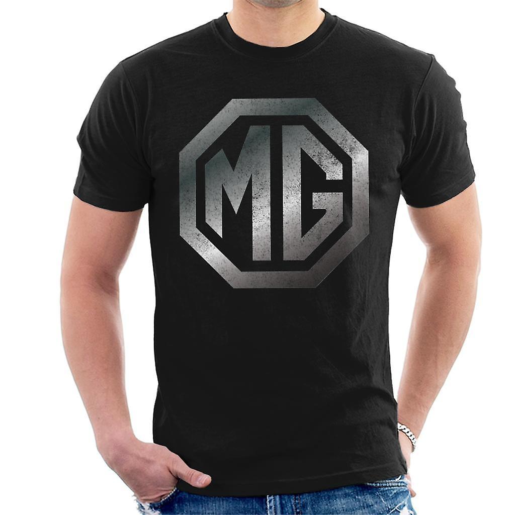 MG Chrome Logo British Motor Heritage Men's T-Shirt Black Large