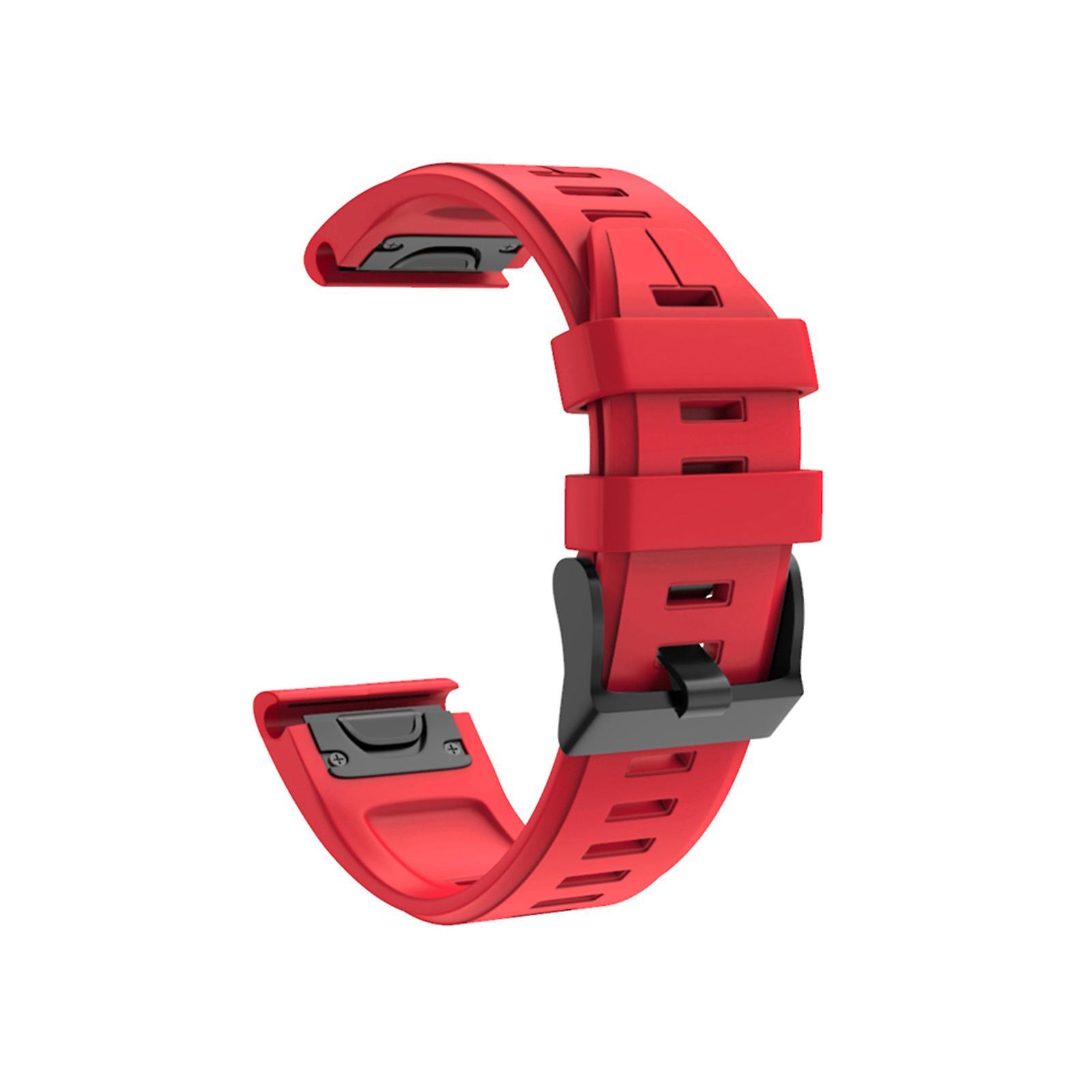 Hiborth 20/22/26mm Replacement Watch Strap for Garmin Fenix-6 6X 6S Pro Forerunner 945 Red 22mm