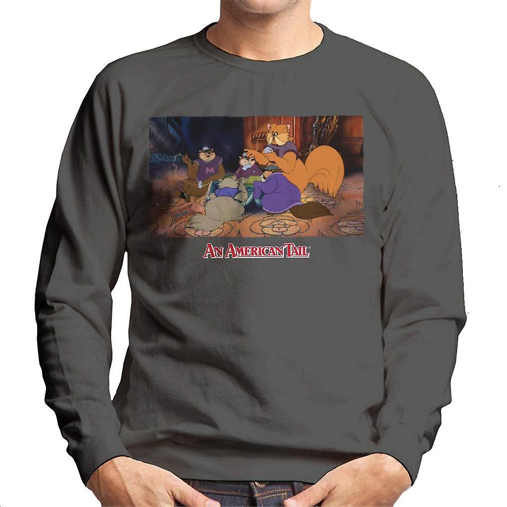 An American Tail Tiger Playing Cards Men's Sweatshirt Charcoal Small