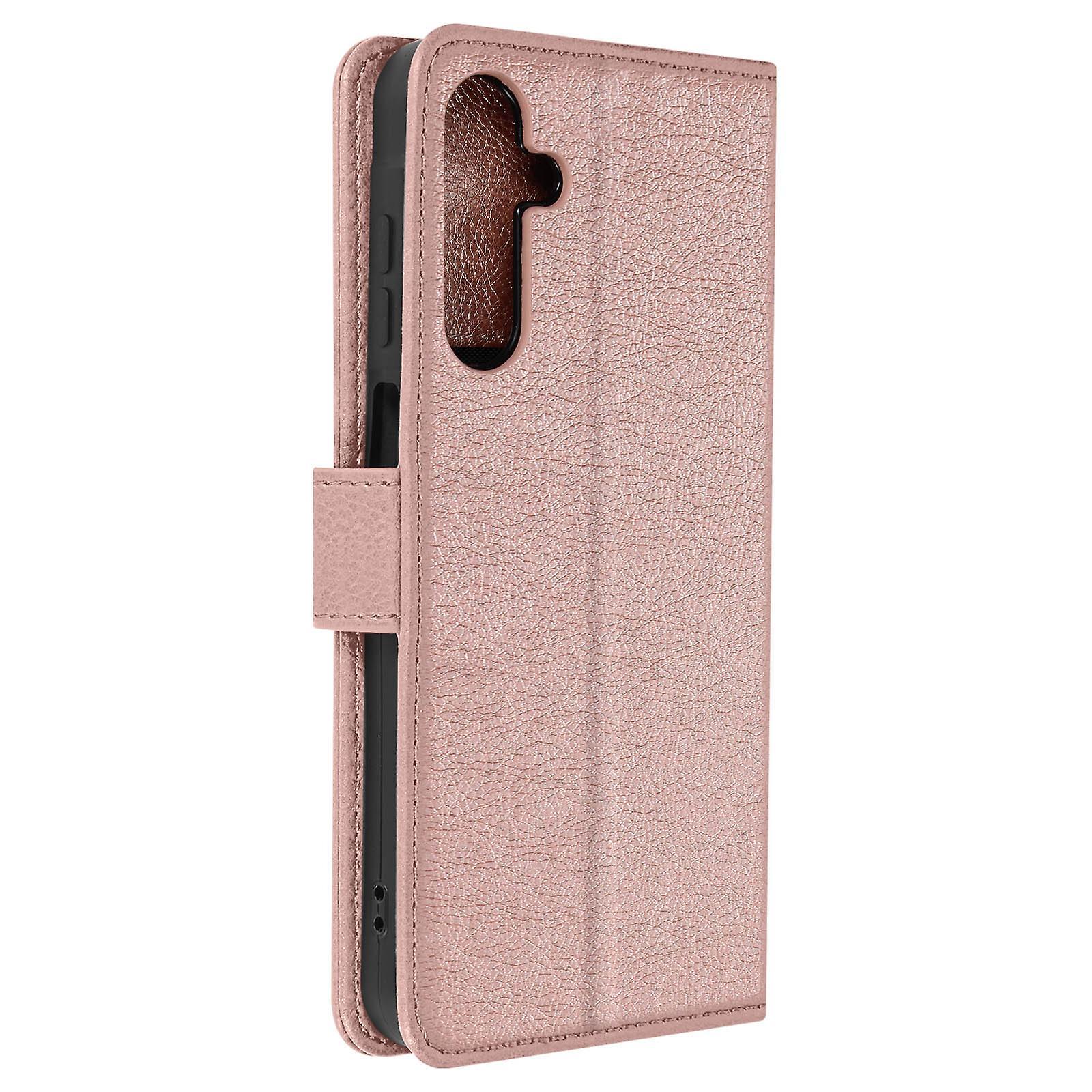 Avizar Case for Galaxy A25 Card-holder Cover Video Stand Feature Rose Champagne