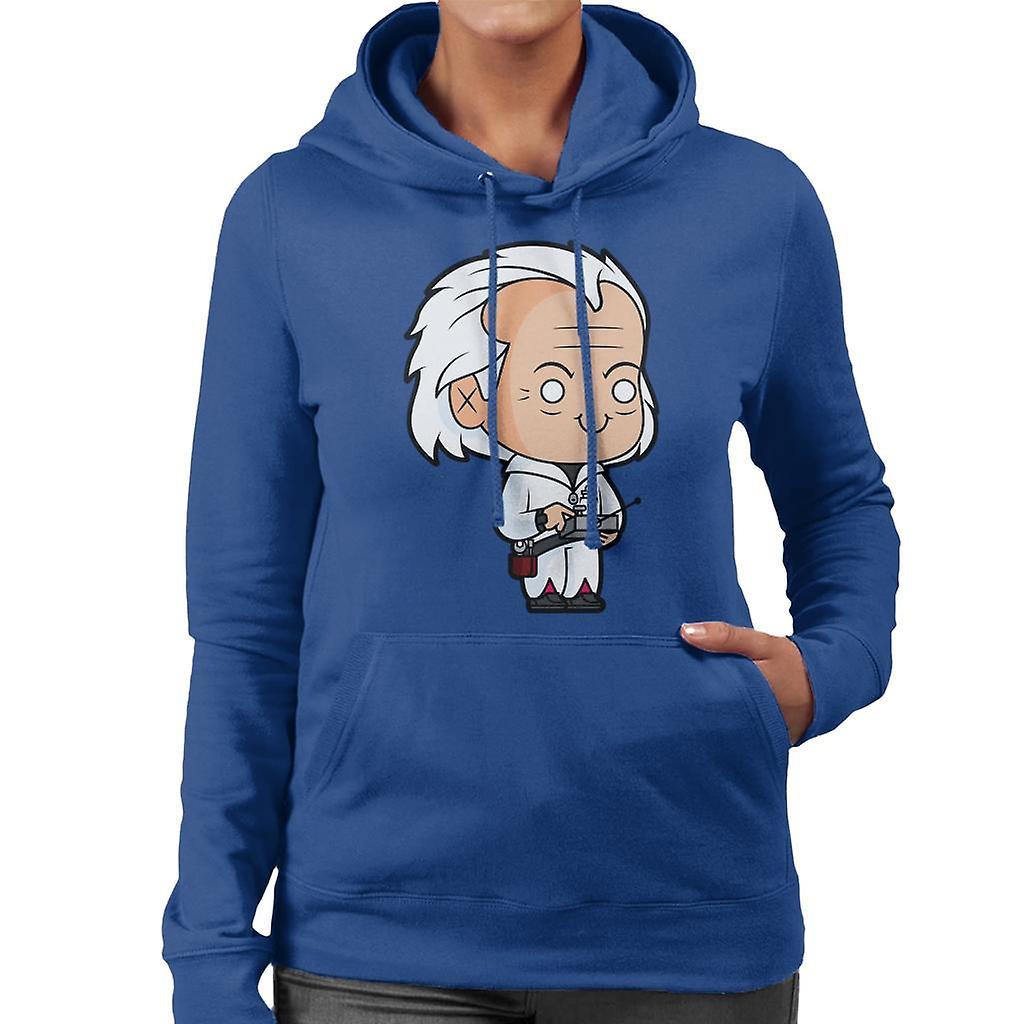 Back to the Future Dr Emmett Brown Kawaii Women's Hooded Sweatshirt Royal Blue XX-Large