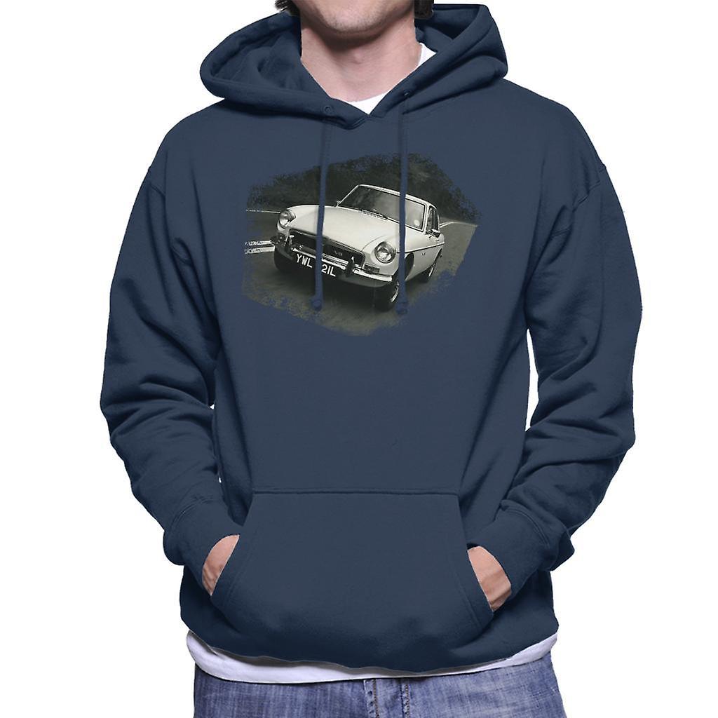 MG On The Road British Motor Heritage Men's Hooded Sweatshirt Navy Blue XX-Large